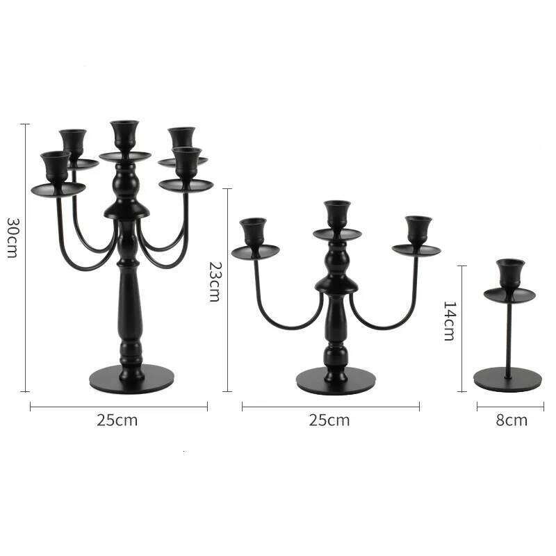 3/5 Arm Tall Candlesticks Holder, Elegant Taper Candle Holder Centerpiece for Wedding, Church, Halloween, Dining, Home Decor Y260131