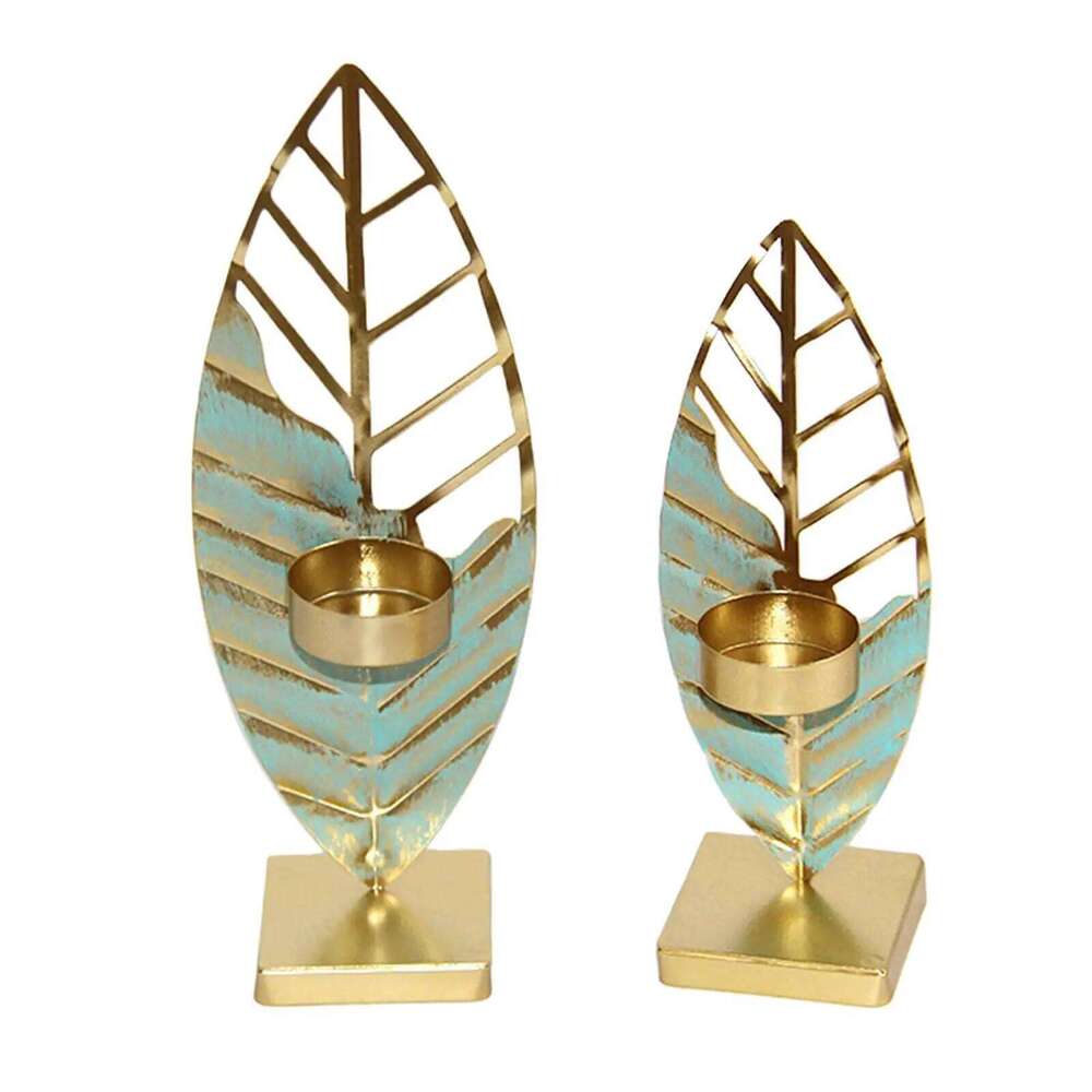 Tealight Leaf Candle Holder Candleholder Centerpiece for Living Room Table Decorations Bedroom Wedding Decor Y260131