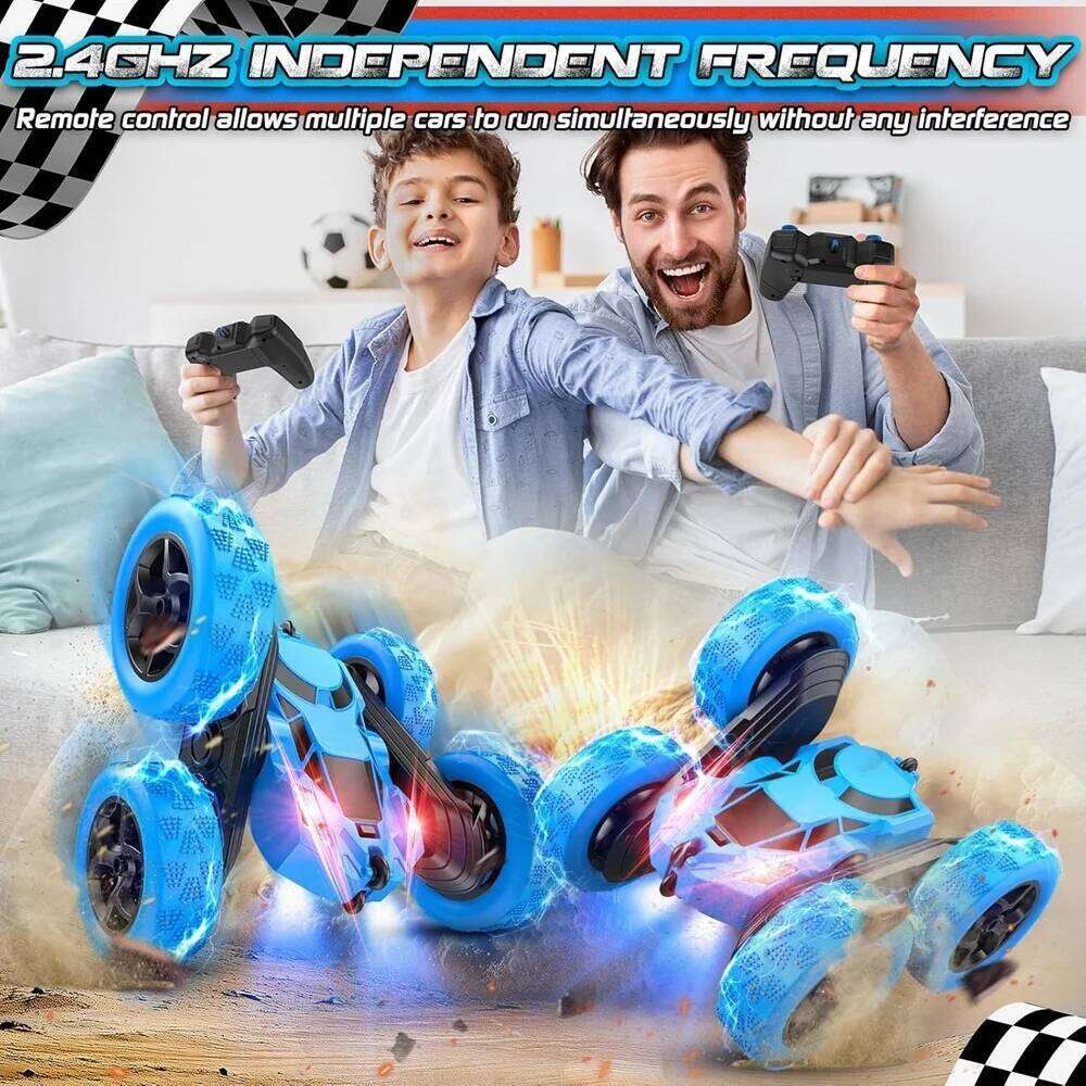 4WD Remote Control Toy Rechargeable 360 Rotating Radio Stunt RC Car for Kids All Terrain Off-road Truck Child Gift Y260131