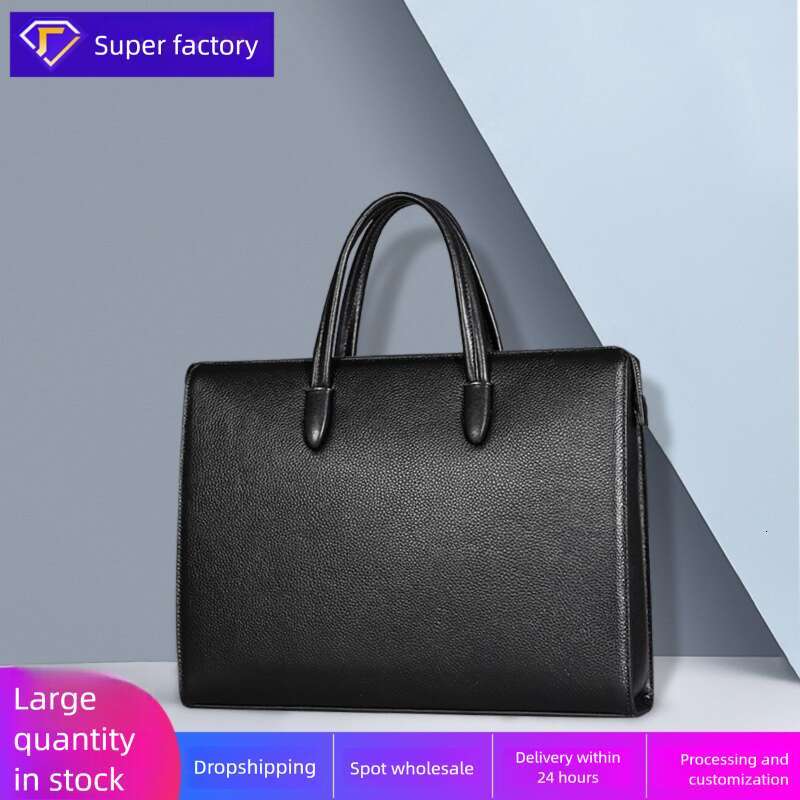 Luxury Shoulder Bags Totes Hobo New Genuine Leather Fingerprint Lock Handbag Large Capacity Computer Bag Business Practical Men S Briefcase SENYY