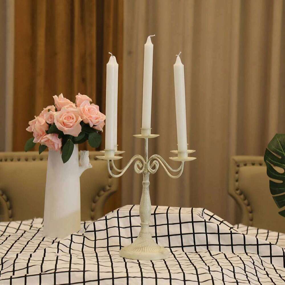 Gold Metal Taper Candle Holder for Wedding Ceremony - Elegant Long Candlesticks, Church Aisle Decor, Bridal Party Y260131