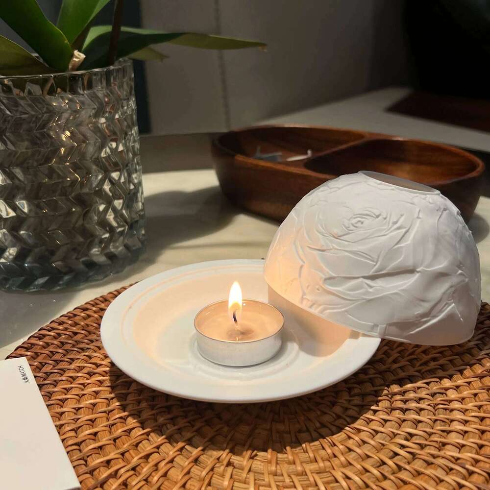 New Beautiful 3D Flowers Porcelain Candle Holder Room Table Decoration & Accessories Home Christmas Wedding Gifts Y260131