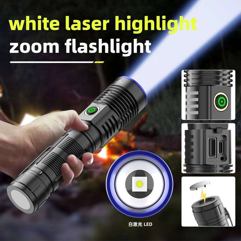 30W Powerful Zoomable LED USB Rechargeable Light Super Long-Shot Flashlight Tactical Lantern Hand Lamp For Camping H260131
