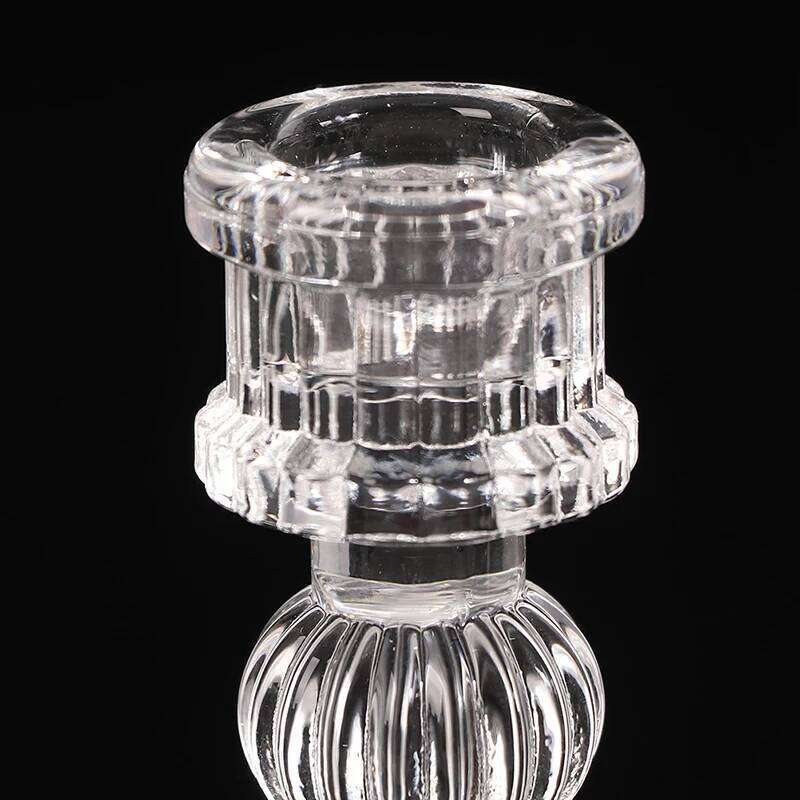 Glass Vintage Clear Candlestick European Style Candelabra Base Dinner Candle Holder Home Wedding Decor Y260131