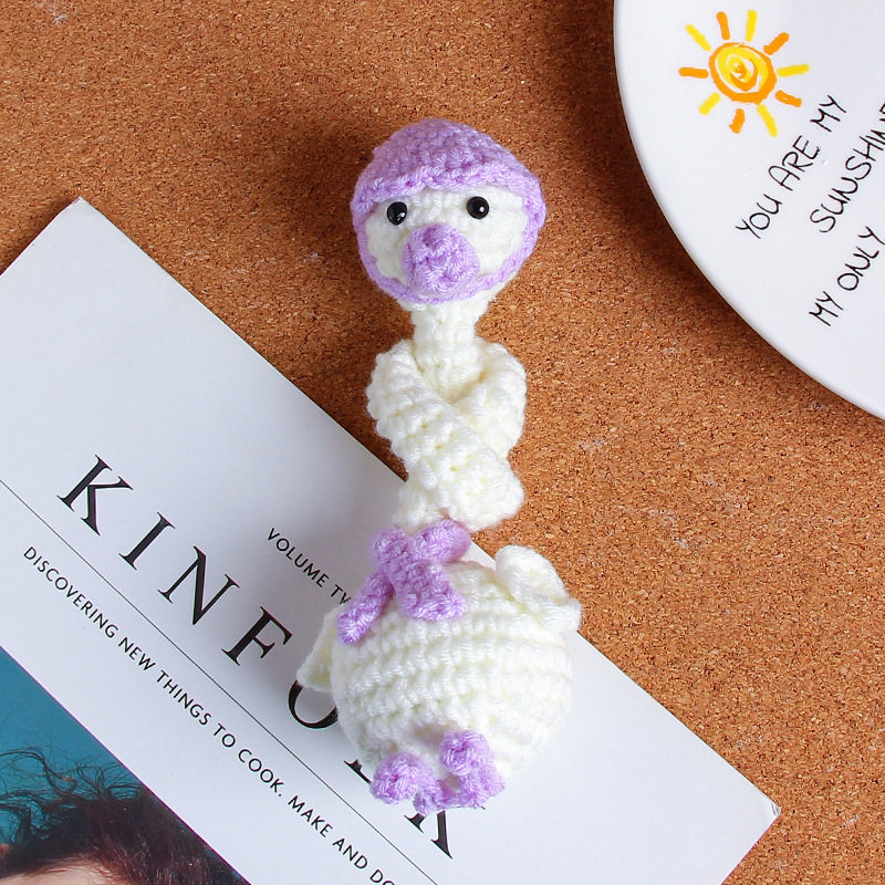 2026 New free shipping handmade DIY crochet weave yarn doll cartoon pendant key chain ugly cute doll bag charm