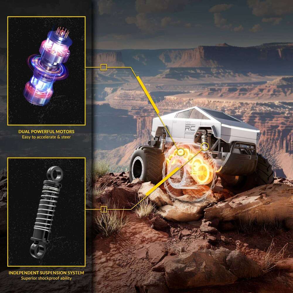 STEMTRON Amphibious Remote Control for Boys 2.4 GHz 1:16 All Terrain Off-Road Car RC Truck Pool Toys Y260131