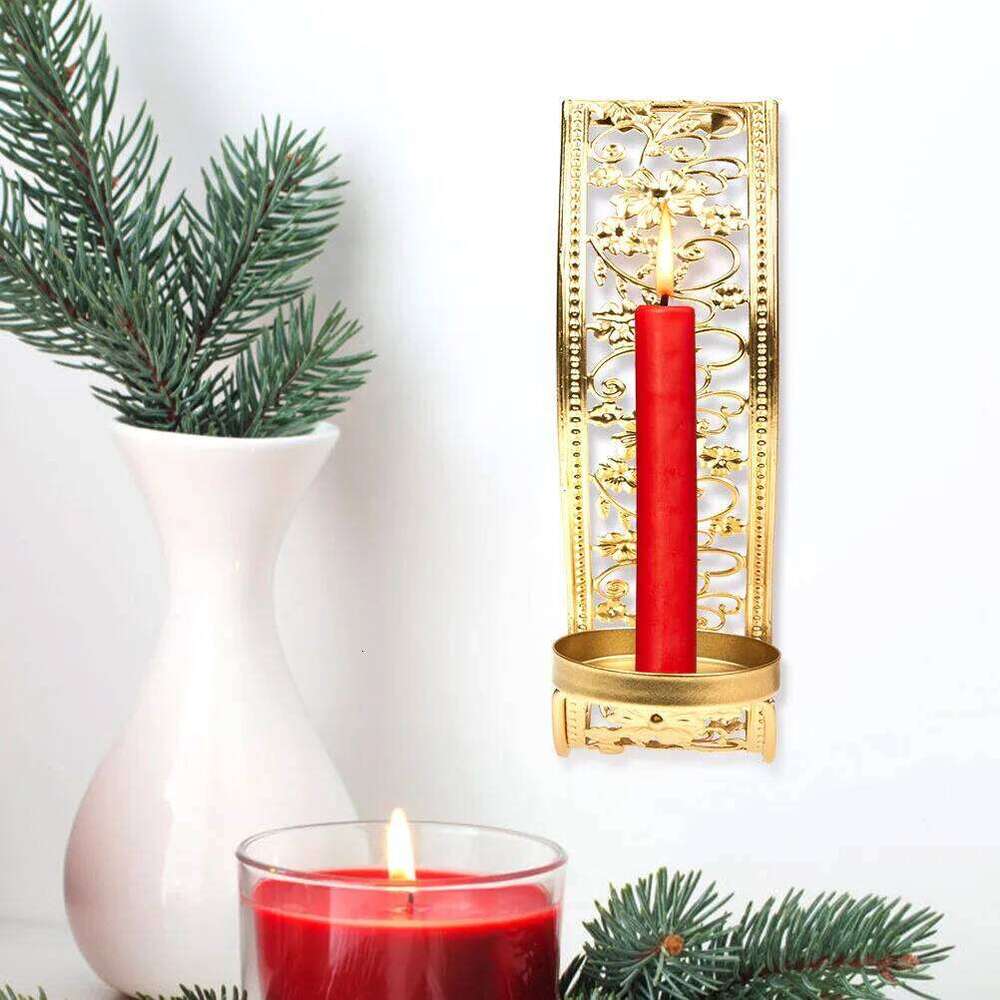 2Pcs Hollow Wall Metal Home Decoration Living Room Party Use Holders Candle Stand Candlestick Holder Y260131