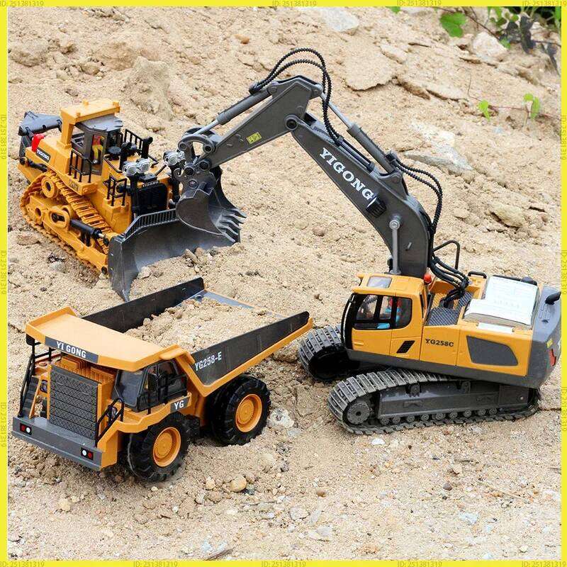 Remote Control Excavator Dump Truck 2.4G RC Model Car Toy Professional Alloy Plastic Simulation Construction Vehicle for Kids Y260131