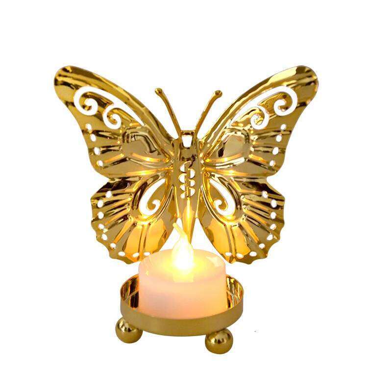 Butterfly Candle Plate Pedestal Holder Iron Art Candlestick Table Decoracion Wedding Centerpiece Birthdays Party Dinner Decor Y260131