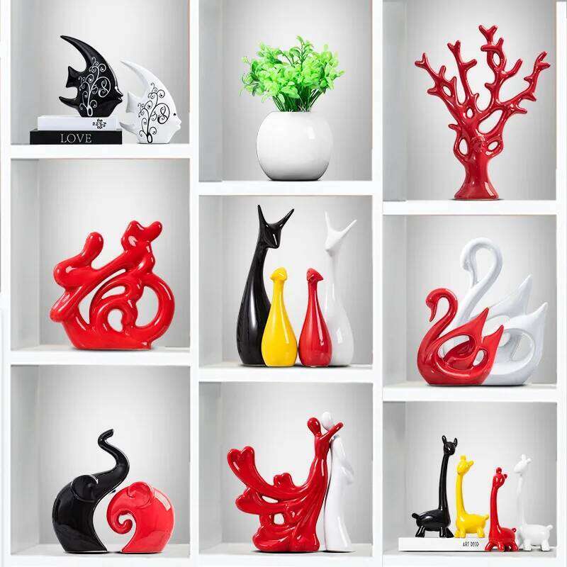 Ceramic Ornaments Wine Set New Chinese Style TV Cabinet Decorations Crafts Wedding Gifts Y260202