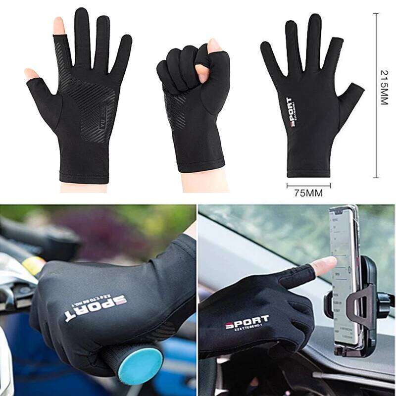 1 Pair Motorcycle Breathable Ice Silk Non-Slip Anti-UV Outdoor Sports Rider Protective Hand Gloves Free shipping XJ260202