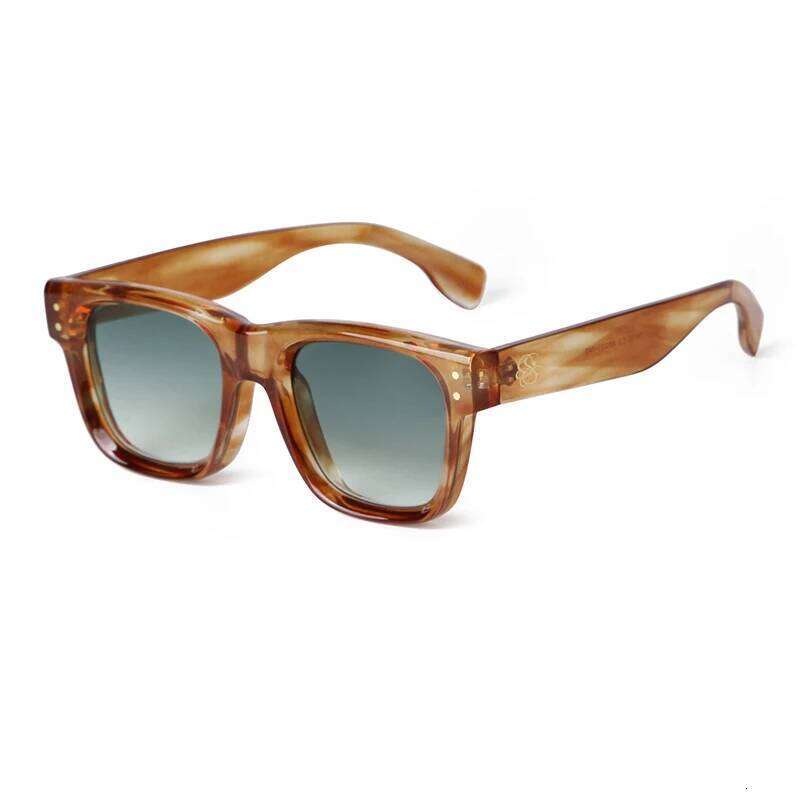 Trendy Classic Rivets Tortoiseshell Square Sunglasses Women Brand Designer Luxury Oversized Frame Sun Glasses Men Shades Eyewear H260202