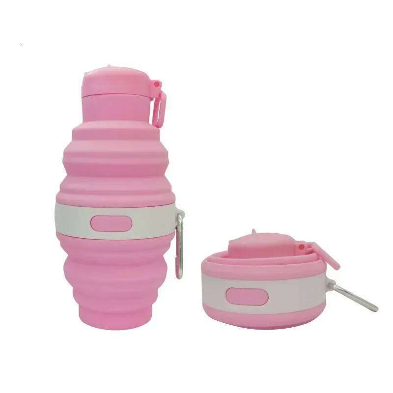 New Portable Folding Silicone Water Bottle Outdoor Sports Expandable Food Grade Cup Convenient Carry-On Drinking Flask Z260202
