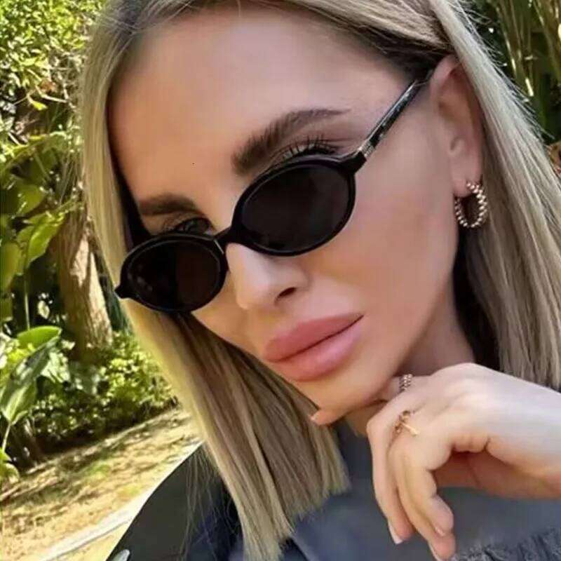 Fashion Oval Simple Literary Women Retro Small Frame Commuting Luxury Brand Design Travel Sunglasses UV400 H260202