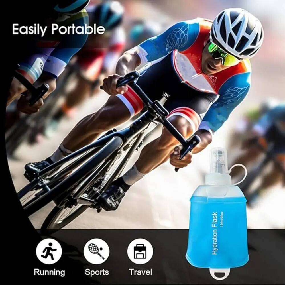 Cycling Tpu Collapsible Soft Water Bottle Flask for Outdoor Sports Bpa Free Leakproof Z260202