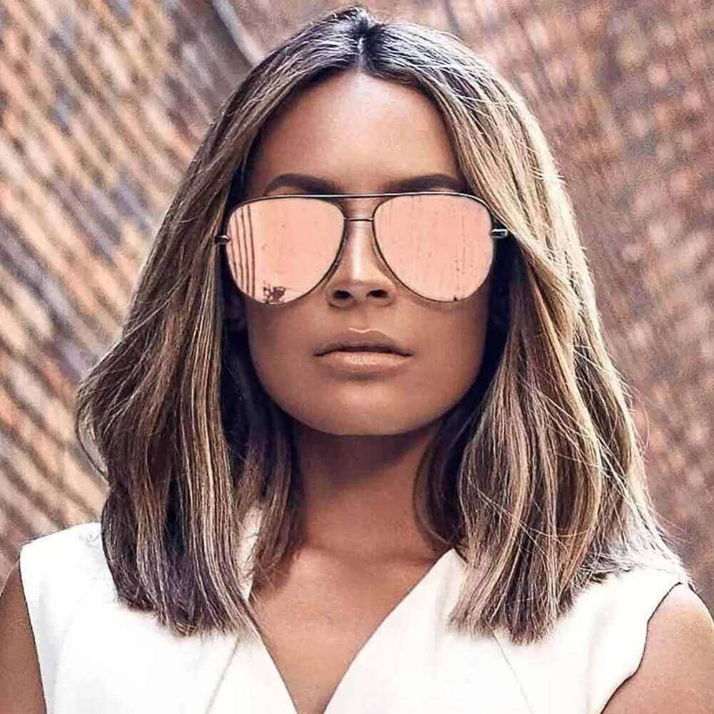 Gun Pink Silver Mirror Oversized Sun Glasses Brand Designer Pilot Sunglasses Women Men Shades Top Fashion Eyewear H260202