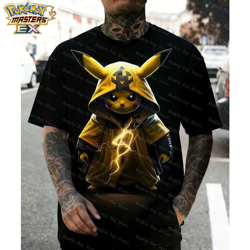 2026 New Anime Chilren's Kids 3D T-shirts Boy's Pokemon Men's Shirts Short-sleeved Travel Parent Clothing L260131