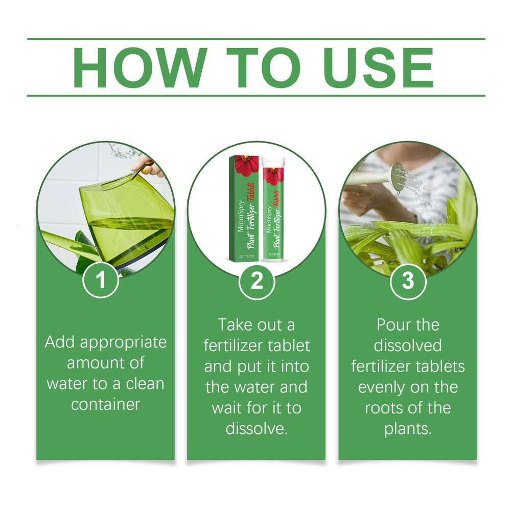 MoonSpry Organic Slow Release Green Plant Potted Nutrition Planting Concentrated Fertilizer Effervescent Tablets S260202