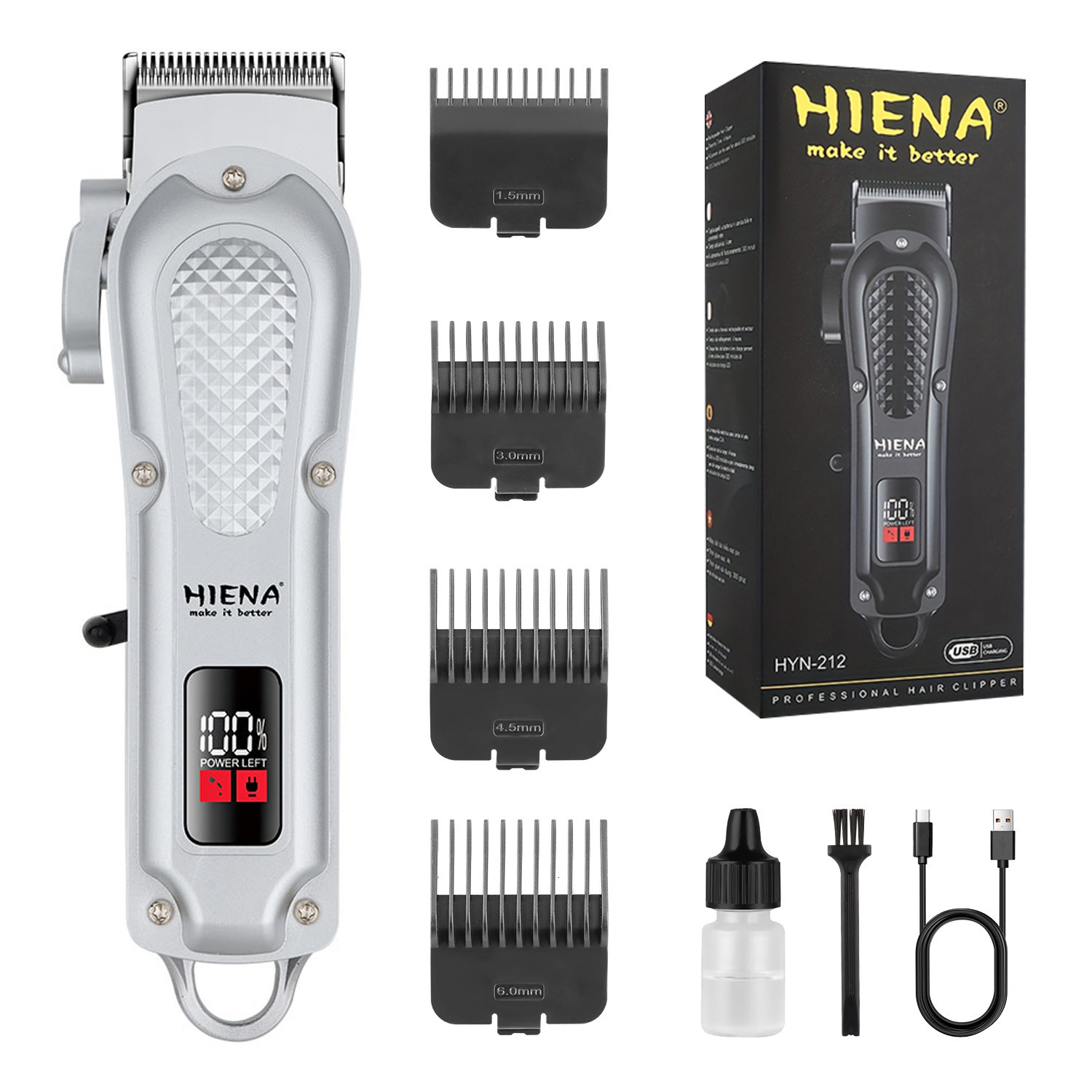 Luxury Professional Barber Hair Clipper Rechargeable Electric Finishing Cutting Machine Men Beard Trimmer Shaver Cordless Y260307