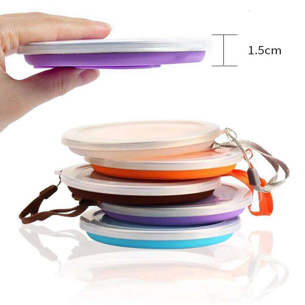270ml Portable Silicone Folding Water With Lanyard / Lid Retractable Travel Mini Coffee Cups Outdoor Gargle Cup Z260202