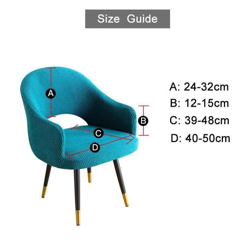 Universal Curved Hollow Back Jacquard Arc Armchair Dining Chair Covers Home Spandex Elastic Dustproof Cover 26Y0202
