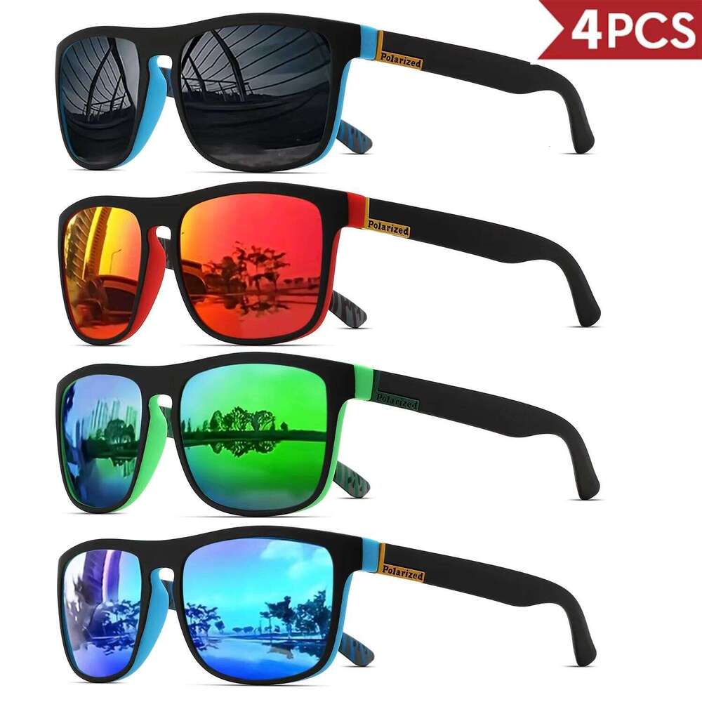 1-4PCS Men Classical Square Polarized Sports Sunglasses Lightweight PC Frame UV400 for Driving Fishing Cycling Unisex Durability H260202