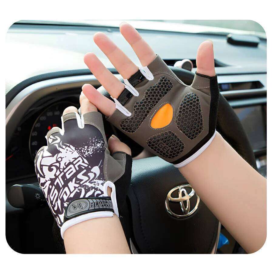 Women Men with Anti-Slip Absorbing Pad,Light Weight Half Finger for Cycling Workout Training Bicycle Gloves XJ260202