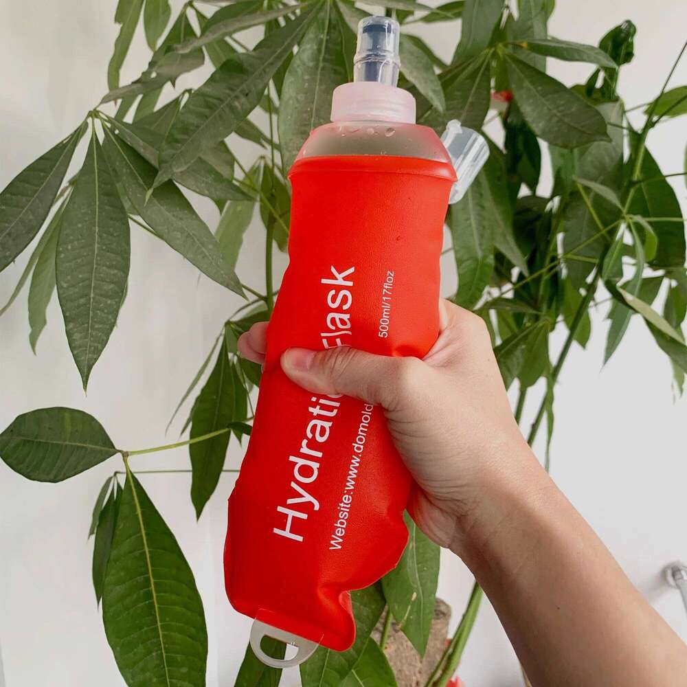 Red TPU Soft 500ml Girl Flask Leak Proof Water Bottle For Trail Running Marathon Cycling Camping Hiking Z260202