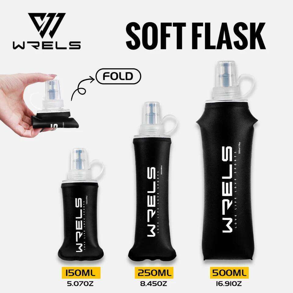 WRELS TPU Folding Soft Flask Outdoor Sport Bag Collapsible Water Bottle 500ml For Running Camping BPA Free Z260202