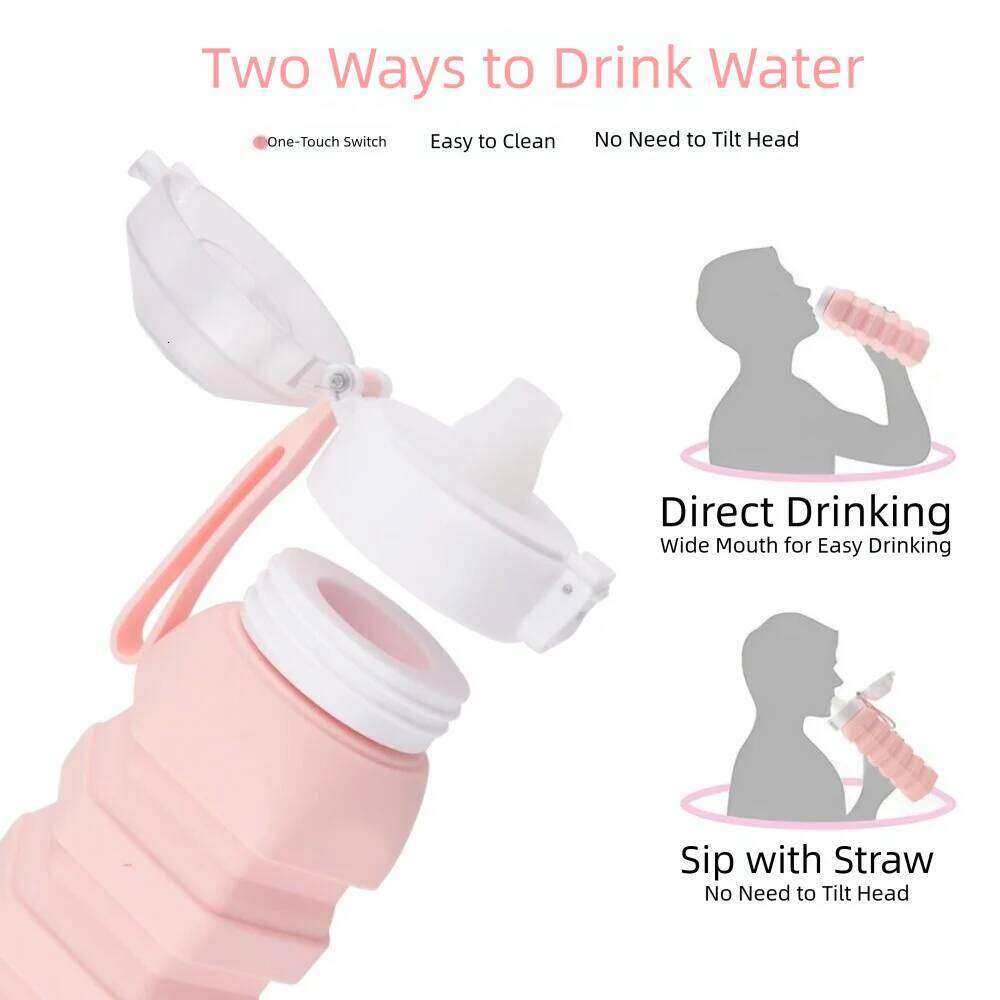 Large-capacity Outdoor Sports Water 350-650ML Leak Proof Collapsible Sport Bottle Creative Reuseable Z260202