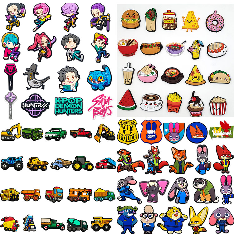 New cartoon shoe charms accessories high quality pvc charms soft reusable pin decoration buckle gift