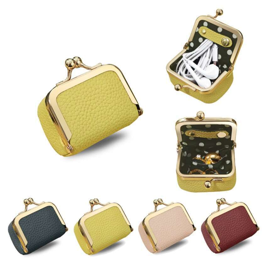 New Cross-Border Hot-Selling Compact Mini Clutch Diamond Ring Gold Necklace Jewelry Box Coin Purse Storage Bag for Women