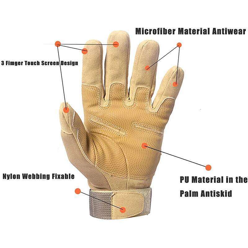 Touch Screen Tactical Full Finger Military Paintball Shooting Airsoft Combat Work Driving Riding Hunting Gloves Men Women XJ260202