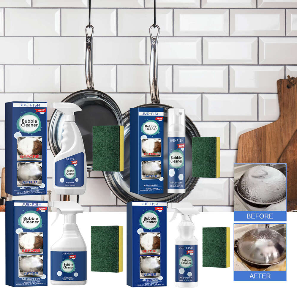 Jue-Fish Kitchen Foam Range Hood Stove Exhaust Pipe Wall Kitchenware Grease Cleaner S260131