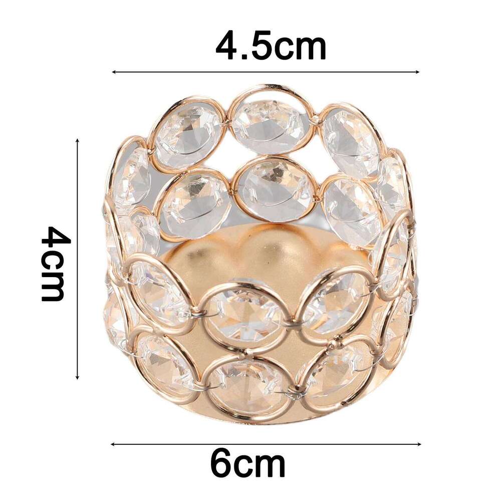 Crystal Tealight Candle Lantern Holders For Wedding Party Gold Silver Candlesticks Dinner Table Home Decors Y260131
