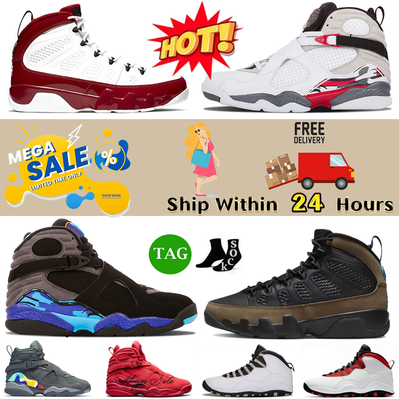 Designer Basketball Shoe Mans 8 8s Playoff Aqua Chrome South Beach Cool Grey Take Flight Trophy Black Samurai Raid 9 9s Mens Trainers Sports Sneakers