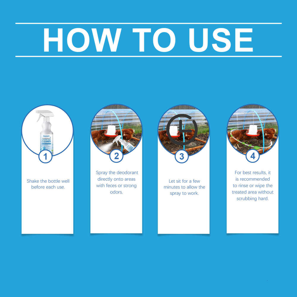 HozoneX Outdoor Deodorizer Cleaner Gentle Non-Irritating Freshens and Cleans Chicken Coop Environment S260202