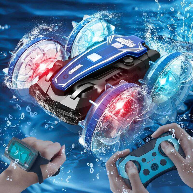 Amphibious RC waterproof stunt car double side flip drift drive 360 rotation rc cars Kids toy For Outdoor Swimming Pool Y260131