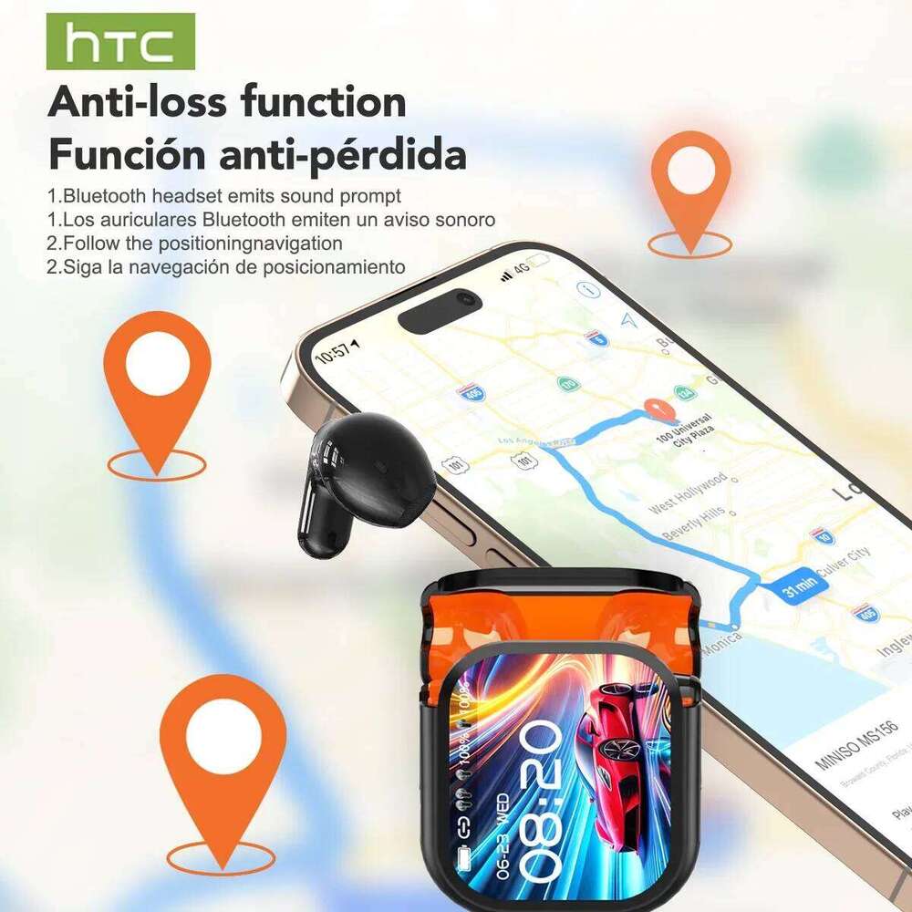 HTC Ne20bluetooth V6.0 Earphones AI Translator Earbuds OWS LCD Touch Screen Sport Wireless Headphones HD Stereo Sound Longlife Xingkaisheng