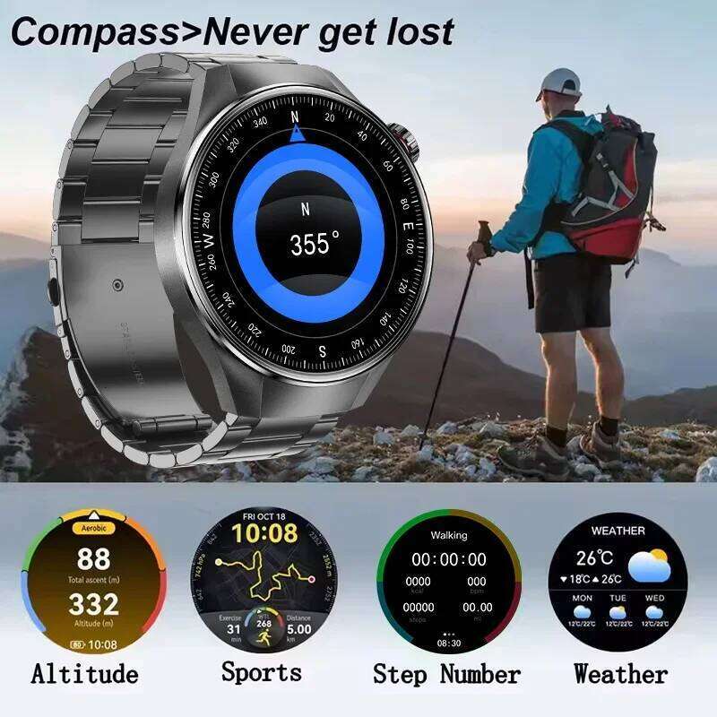 2025 New Originl G5 PlUS Smart Watch 1.75" HD AMOLED Screen GPS track Heart Rate BT Call Compass Smartwatch for Men 26W0202
