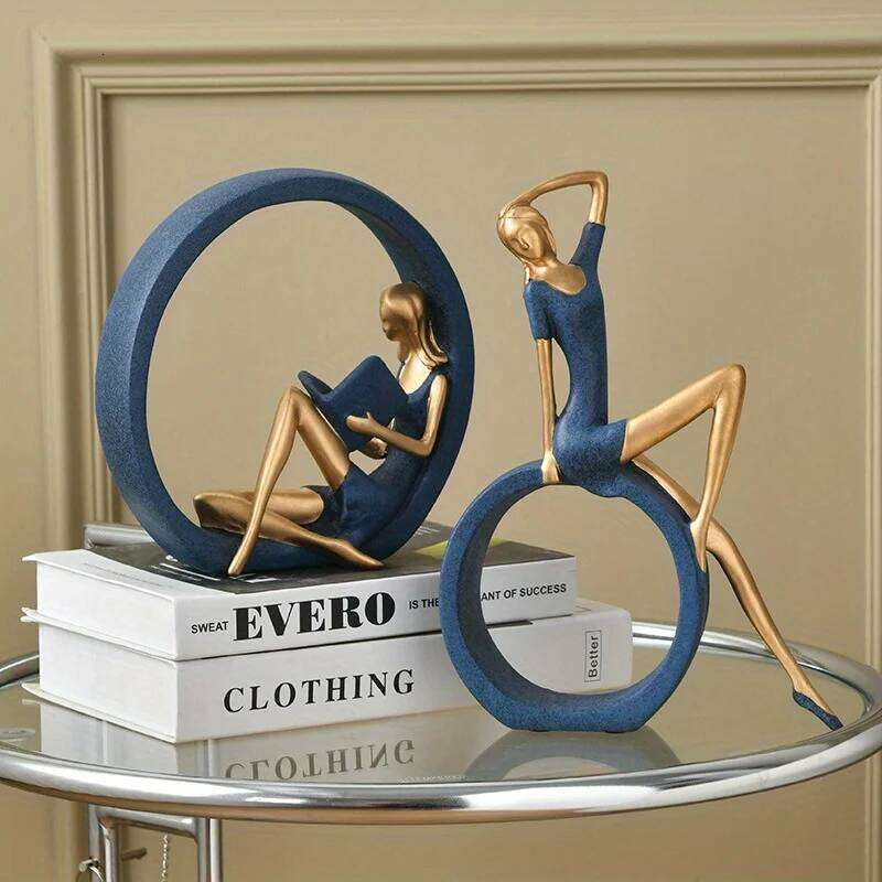 Cross-border yoga OK girl, interesting design literary reading girl ornaments living room, entrance, office, study Y260202