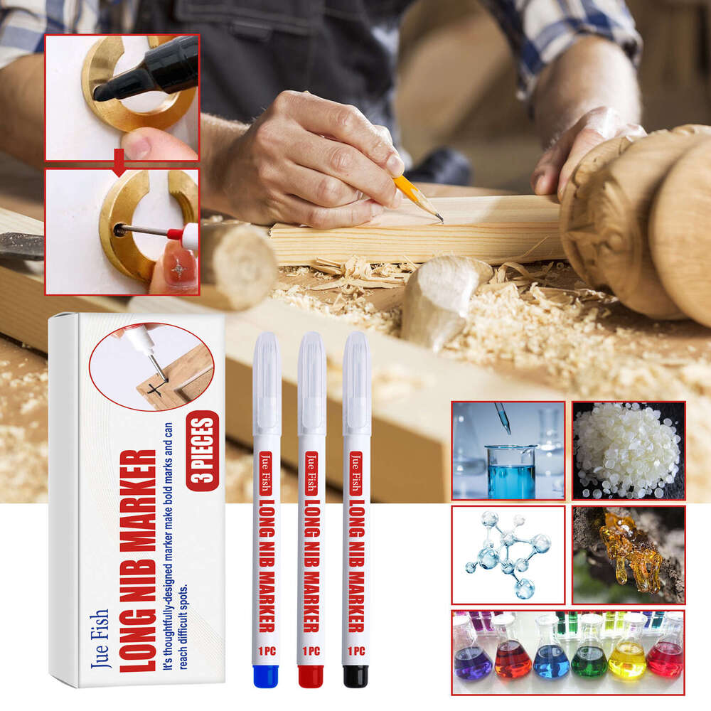 Long Head Deep Hole Wood Household Oil-Based Waterproof Quick-Drying Multi-Color Marker Pen for Woodworking S260202