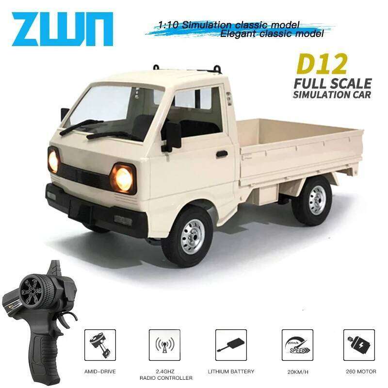 WPL D12 1:10 / 1:16 RC CAR Simulation Drift Climbing Truck LED Light Haul Cargo Remote Control Electric Toys For Children Y260131