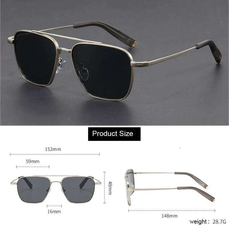 Vintage Personalized Sunglasses Men Ultra-light Square Metal Frame Double Beam Ultraviolet Protection Sun Glasses H260202