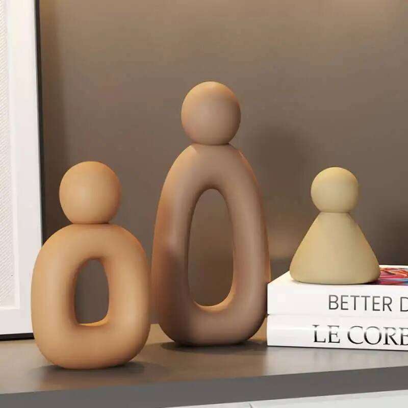 Simple Family Statue Modern Style Home Decor Hollow Sculpture Nordic Living Room Ornaments Bedroom Decoration Figurines Gift Y260202