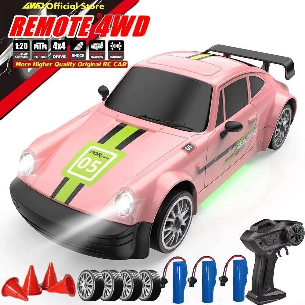 Remote Control RC Drift Car 2.4GHz 1:20 4WD 20KM/H High Speed Vehicle with LED Lights Racing Toy for Children Kids Adults Y260131
