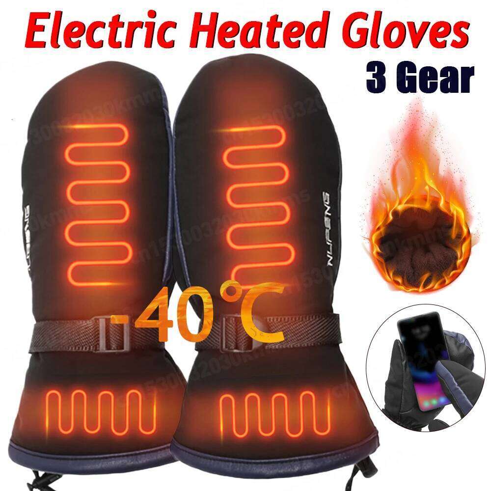 Electric Motorcycle Winter Moto Heated Warm Waterproof Rechargeable Heating Thermal Gloves For Snowmobile XJ260202