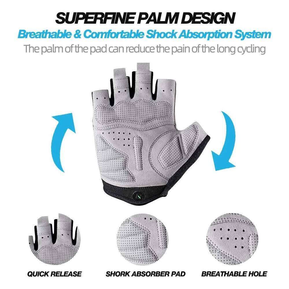 1Pair Professional Workout Padded Weight Lifting Glove for Men/Women Cycling Climbing-Fingerless Breathable Gym Gloves XJ260202