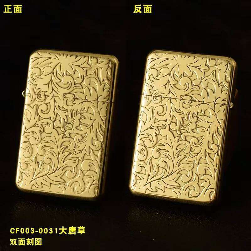 Exquisite Brass Kerosene Slim Windproof Vintage Grinding Wheel Ignition Lighter Cigarette Accessories Men's Gift W260202