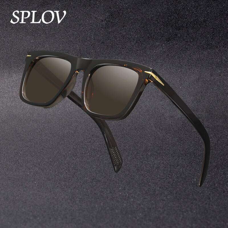 Vintage Square Sunglasses Men Anti-Blue Light Glasses Fashion Gradient Driving Shades Leopard Black Brand Oculos H260202